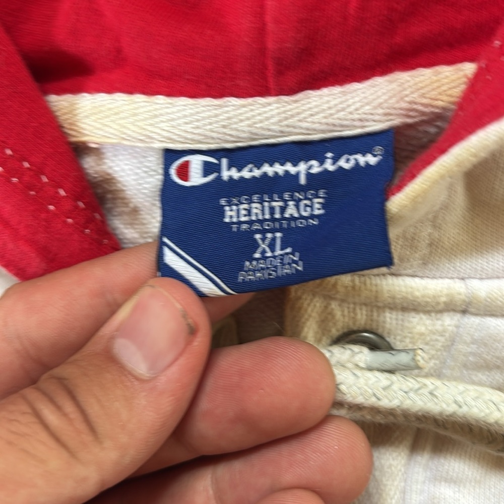 Vintage Champion Campus Heritage Mens XL Cotton Graphic Wisconsin Hockey Hoodie - Picture 2 of 7